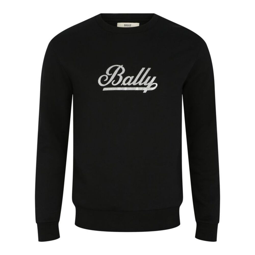 Bally Script Logo Graphic Sweatshirt Black Mens
